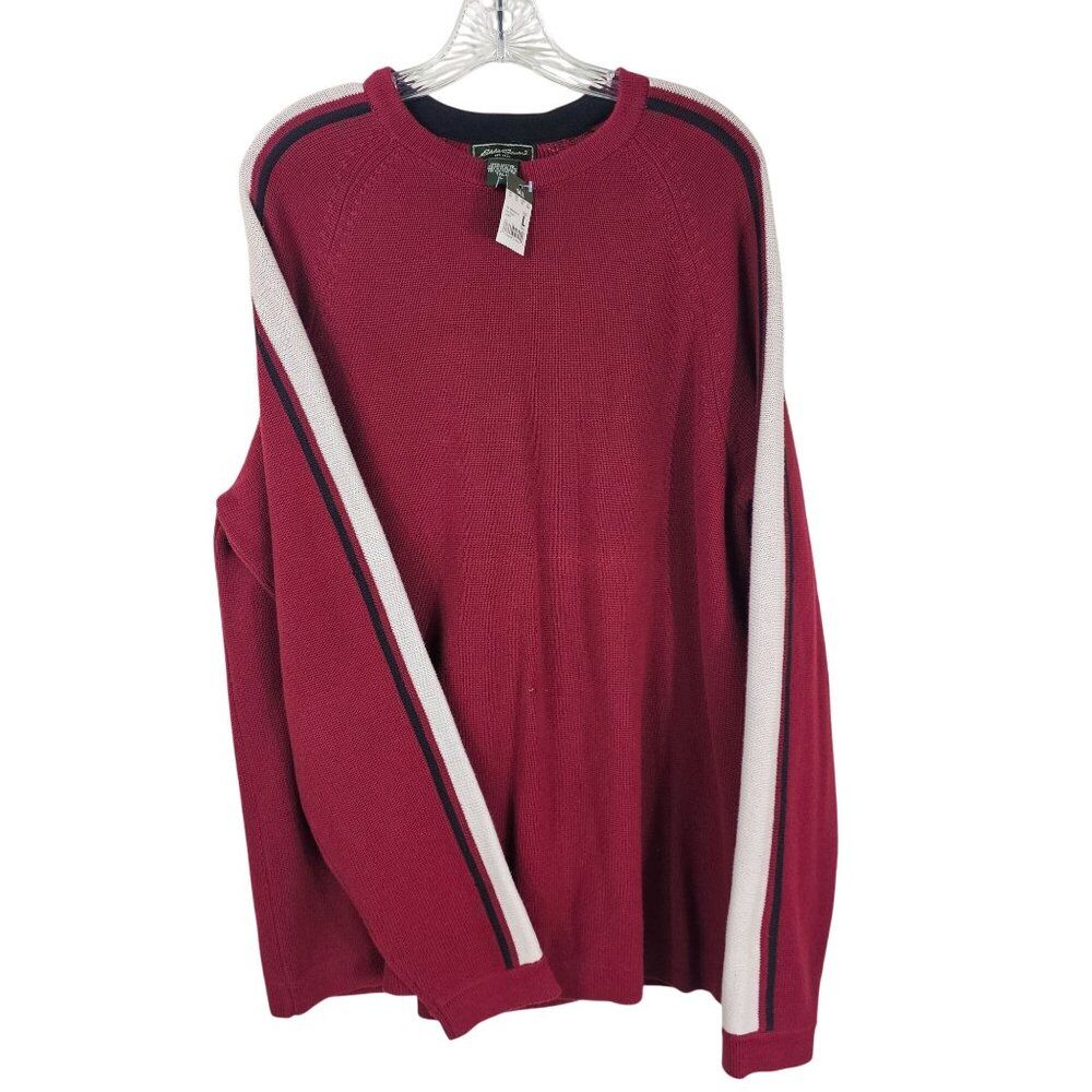 Vintage Eddie Bauer Sport Shop Crewneck Sweater LT Red 90s NWT Deadstock Preppy